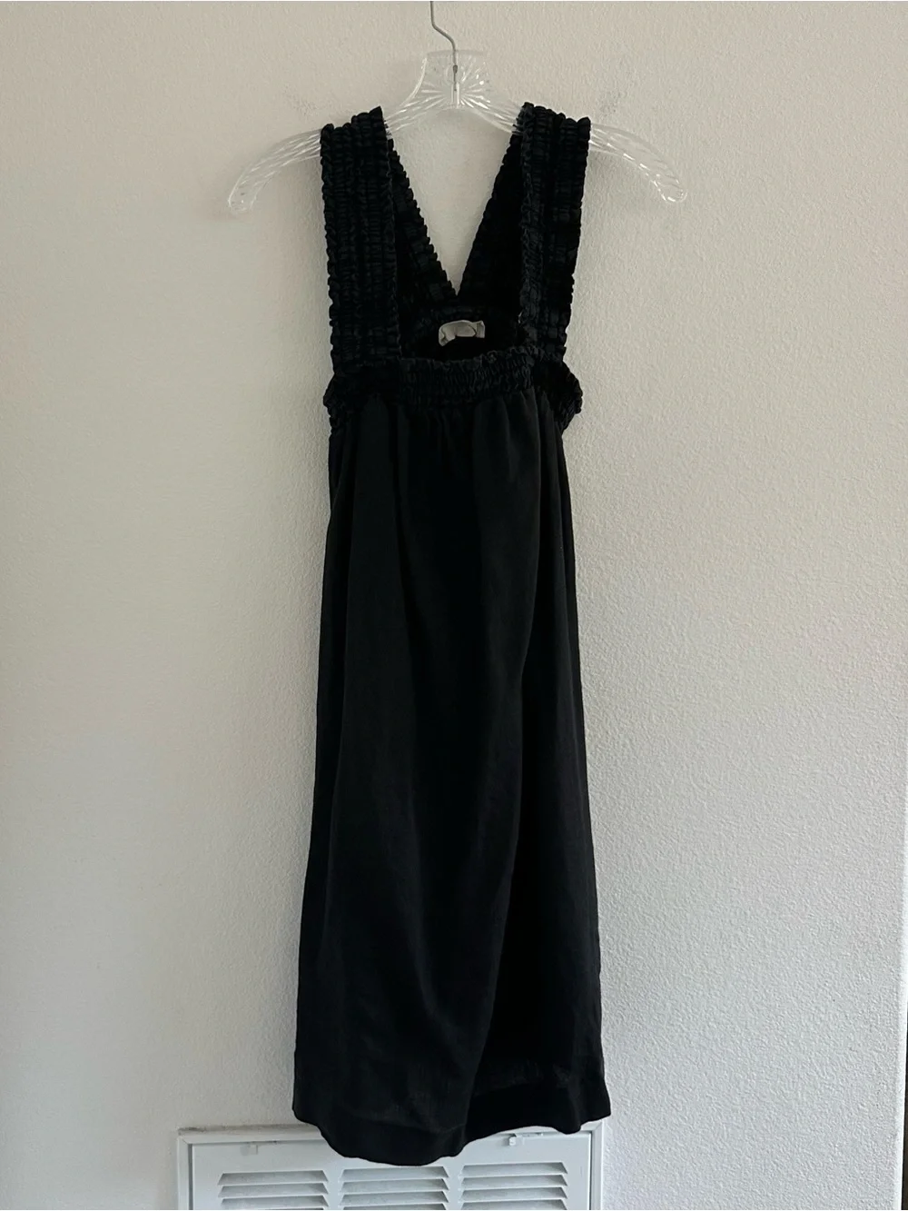 Everlane The Smocked Linen Dress in‎ Black Size: XS